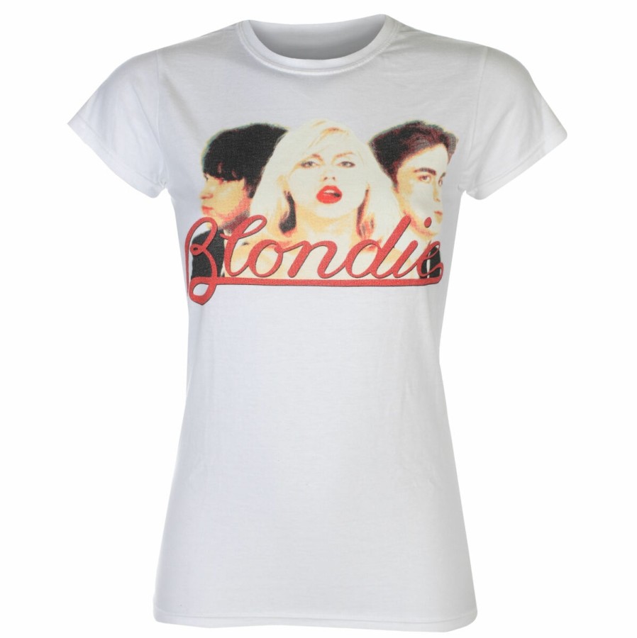 Kvinder ROCK OFF Metal T-Shirts | T-Shirt Til Kvinder Blondie - Parallel Lines Halftone - White - Rock Off