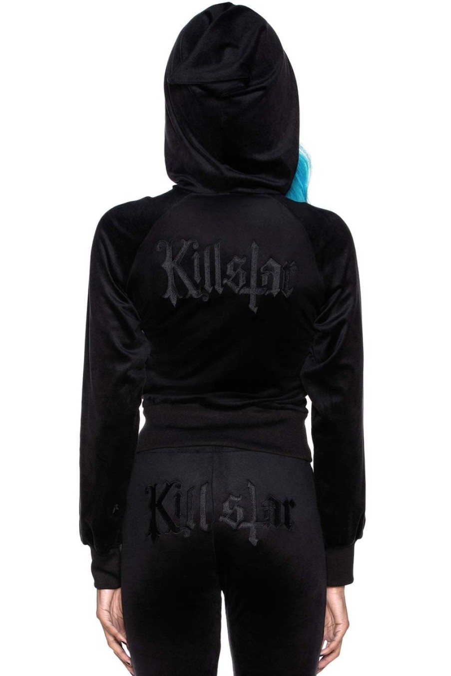 Kvinder KILLSTAR Haettetrojer Med Lynlas | Haettetroje Til Kvinder Killstar - Just Crew-Sin Velvet - Sort